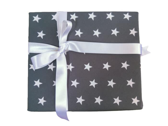 Deep Grey with White Star + White Ribbon - Image 5