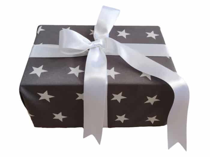 Deep Grey with White Star + White Ribbon - Image 2